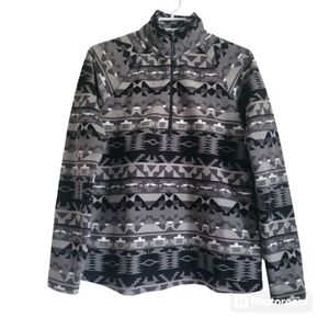Eddie Bauer Quest fleece‎ pullover,Aztec,Nordic print,1/4 zip